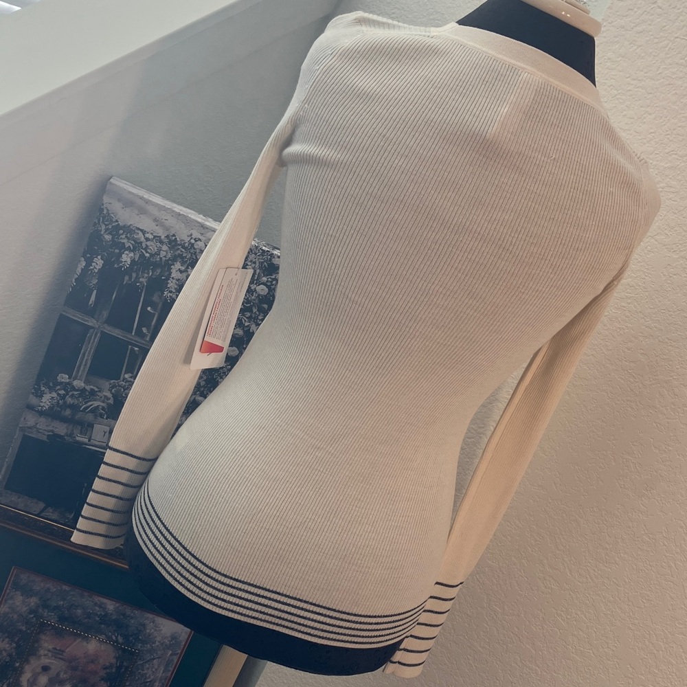Athleta Ivory Ribbed Knit Top - Picture 5 of 6